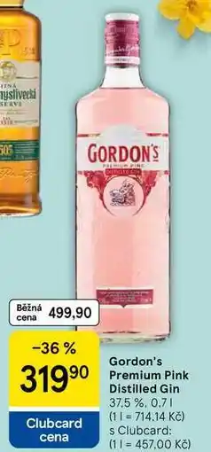 Tesco Gordon's Premium Pink Distilled Gin 37,5 %, 0,7 l nabídka