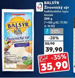 Kaufland BALSÝR Žirovnický sýr nabídka