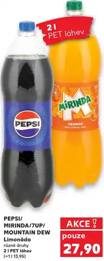 Kaufland PEPSI/ MIRINDA/7UP/ MOUNTAIN DEW Limonáda nabídka