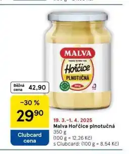 Tesco Malva hořčice plnotučná nabídka