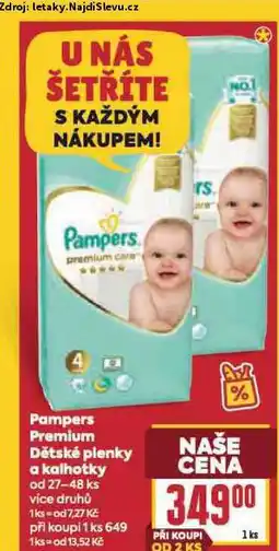 Billa Pampers dětské plenky nabídka