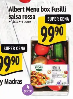 Albert Menu box fusilli salsa rossa nabídka