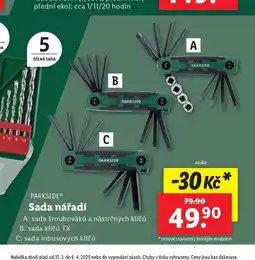 Lidl Sada nářadí nabídka