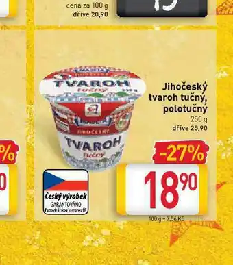 Billa Jihočeský tvaroh tučný, polotučný nabídka