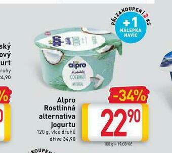 Billa Alpro rostlinná alternativa jogurtu nabídka