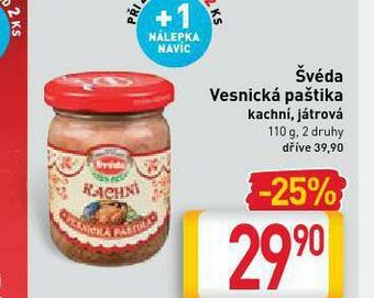 Billa Švéda vesnická paštika nabídka