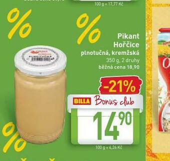 Billa Pikant hořčice nabídka