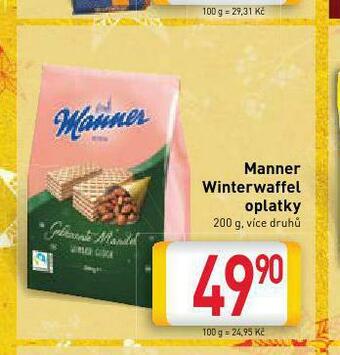 Billa Manner winterwaffel oplatky nabídka
