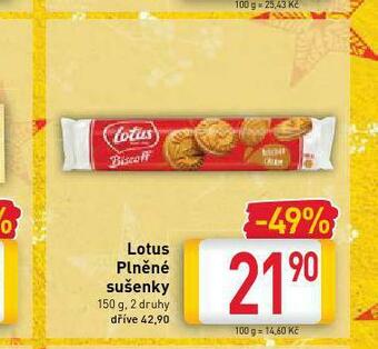 Billa Lotus plněné sušenky nabídka