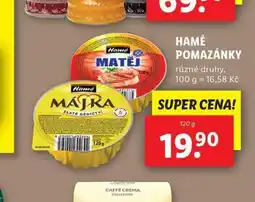 Lidl Hamé pomazánky nabídka