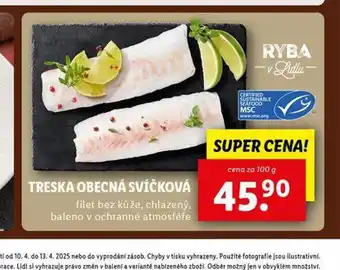 Lidl Treska obecná svíčková nabídka