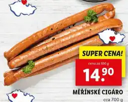 Lidl MĚŘÍNSKÉ CIGÁRO, cena za 100 g nabídka