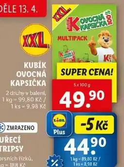 Lidl KUBÍK OVOCNÁ KAPSIČKA, 5x 100 g nabídka