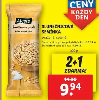 Lidl SLUNEČNICOVÁ SEMÍNKA, 100 g nabídka
