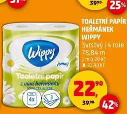 Penny Market TOALETNÍ PAPÍR HEŘMÁNEK WIPPY 3vrstvý, 4 role nabídka