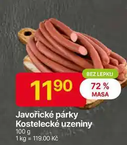 Hruška Kostelecké Uzeniny Javořické párky 100g nabídka