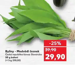 Kaufland Byliny Medvědí česnek nabídka