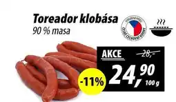 ZEMAN Toreador klobása 90% masa, 100 g nabídka