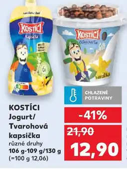 Kaufland KOSTÍCI Jogurt/ Tvarohová kapsička nabídka