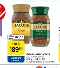 Tesco Jacobs instantní káva nabídka
