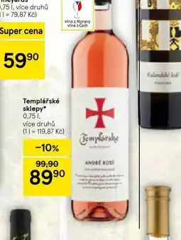 Tesco Templářské sklepy nabídka
