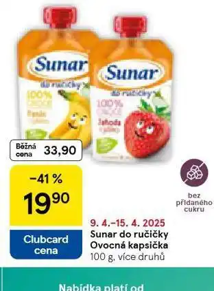 Tesco Sunar do ručičky ovocná kapsička do ručičky nabídka