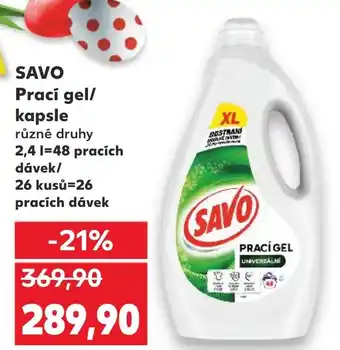 Kaufland SAVO Prací gel/ kapsle nabídka