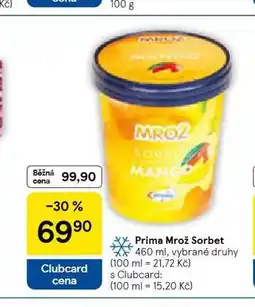 Tesco Prima mrož sorbet nabídka