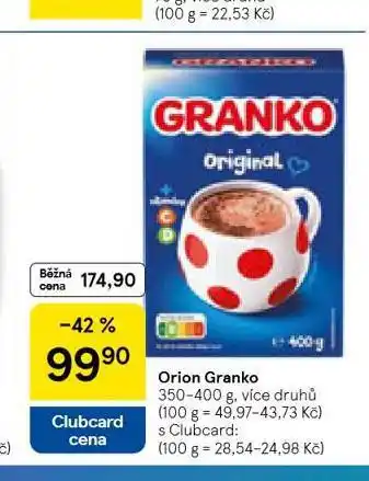 Tesco Orion granko nabídka