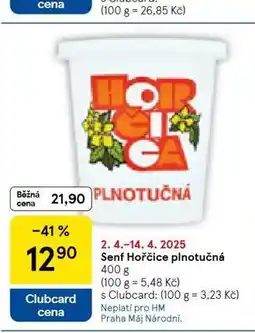 Tesco Senf hořčice plnotučná nabídka