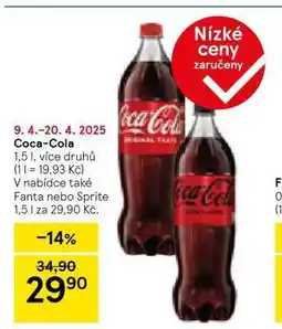 Tesco Coca cola, fanta, sprite nabídka