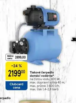 Tesco Tlakové čerpadlo domácí vodárna nabídka