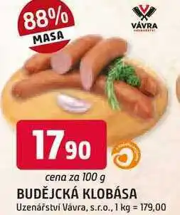 Trefa BUDĚJCKÁ KLOBÁSA 100g nabídka