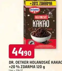 Trefa DR. OETKER HOLANDSKÉ KAKAO +20% ZDARMA 120 g nabídka