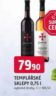 Trefa TEMPLÁŘSKÉ SKLEPY 0,75 L nabídka
