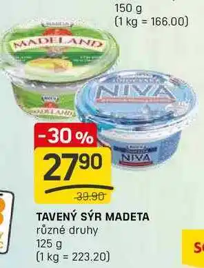 Flop TAVENÝ SÝR MADETA různé druhy 125 g nabídka