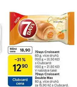 Tesco 7Days Croissant Double Max, 80 g, více druhů nabídka