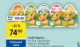 Tesco Lindt Figurky, 5x 10 g. více druhů nabídka