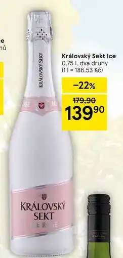 Tesco Královský Sekt Ice, 0,75 I, dva druhy nabídka