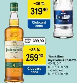 Tesco Stará žitná myslivecká Reserve 40 %, 0.7 l nabídka