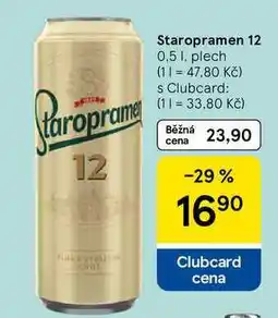 Tesco Staropramen 12, 0.5 l, plech nabídka