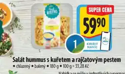 Albert Salát hummus s kuřetem a rajčatovým pestem nabídka