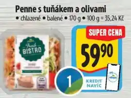 Penne s tuňákem a olivami