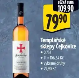 Albert Templářské sklepy Čejkovice nabídka