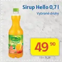 Kubík potraviny Sirup Hello nabídka