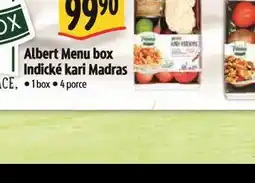 Albert Albert menu indické kari madras nabídka