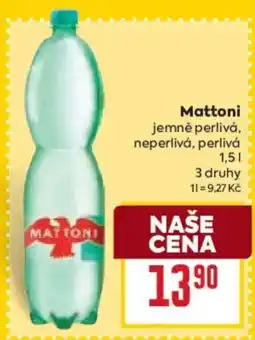 Billa Mattoni jemně perlivá, neperlivá, perlivá nabídka