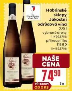 Billa Habánské sklepy Jakostní odrůdová vína nabídka
