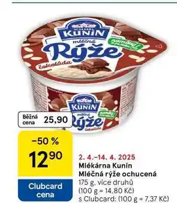 Tesco Mlékárna Kunín Mléčná rýže ochucená, 175 g nabídka
