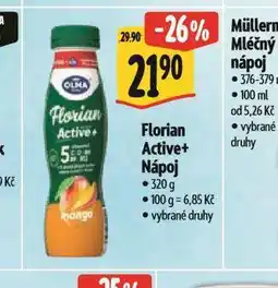 Albert Florian active+ nápoj nabídka
